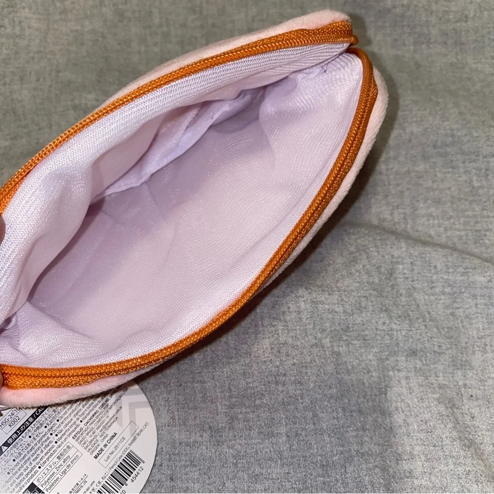 Pink bunny plush pencil case or pouch